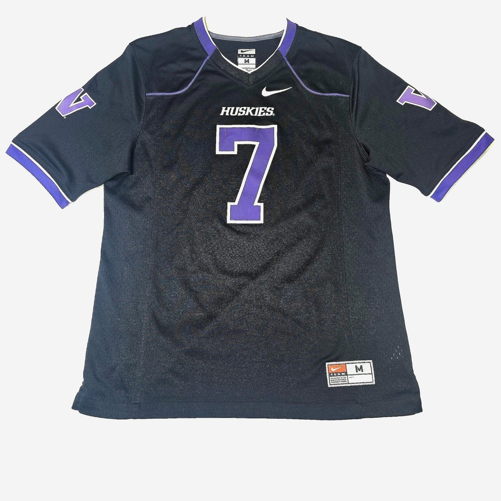 Nike Team Washington Huskies Jersey Mens Medium Black Purple #7 Football NCAA